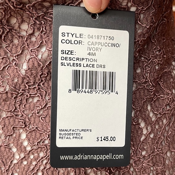 NWT Adrianna Papell lace dress (size 4M) - Picture 9 of 10